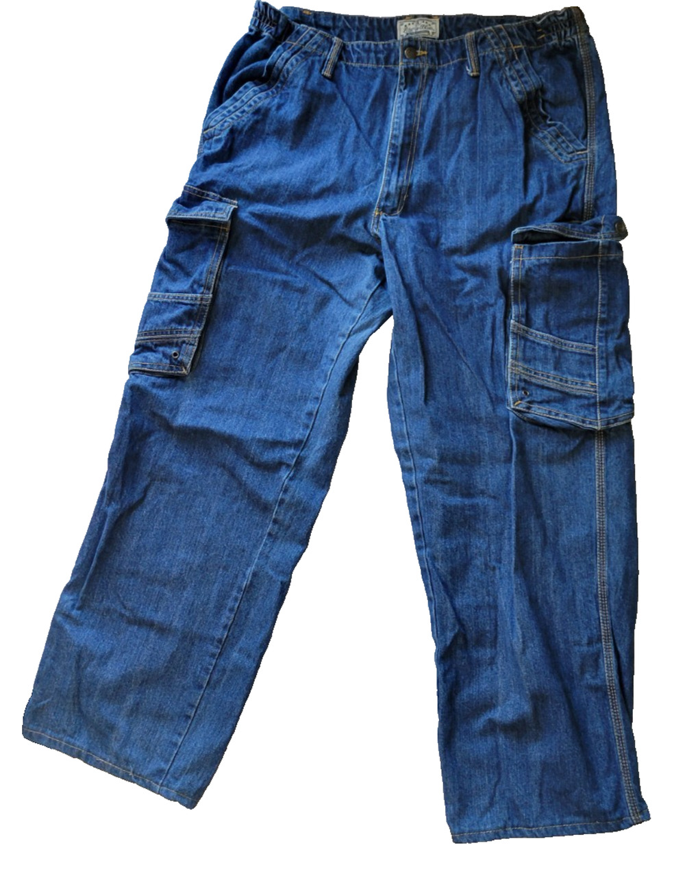Liberty Blues Men’s 40x40 Blue Denim Cargo Jeans Baggy Relaxed Fit 100% Cotton